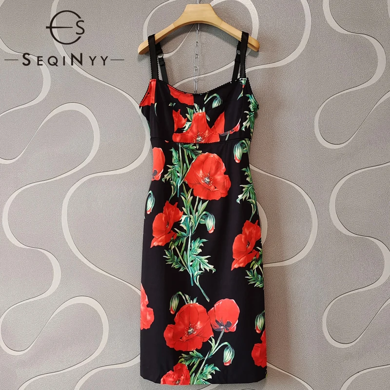 SEQINYY Slim Knee Dress Summer Spring New Fashion Design Women Runway Red Flowers Vintage Print Elegant Strapless High Street 
SEQINYY Slim Knee Dress Summer Spring New Fashion Design Women Runway Red Flowers Vintage Print Elegant Strapless High Street