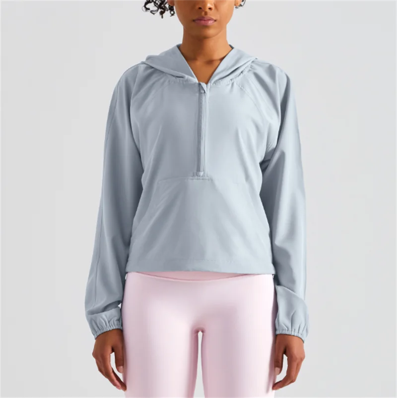 Women Thin Coat Sun Protection Clothes Fast Dry Fitness Sportswear Double Pocket Zipper Loose Yoga Top
Women Thin Coat Sun Protection Clothes Fast Dry Fitness Sportswear Double Pocket Zipper Loose Yoga Top