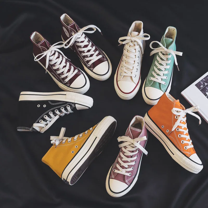 2022 New Students Girl Casual Shoes Cloth Vulcanized Candy Color High Top Women Sneakers Basic Simple Style 35-40 Chaussure
2022 New Students Girl Casual Shoes Cloth Vulcanized Candy Color High Top Women Sneakers Basic Simple Style 35-40 Chaussure