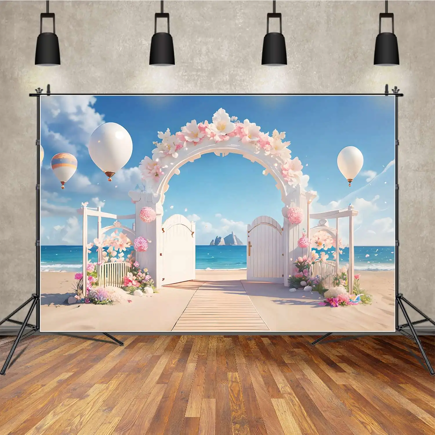 Ocean Beach Party Photography Backdrops Children Summer Holiday Arch Wall Flowers Sands Wedding Birthday Photo Background Props.
Ocean Beach Party Photography Backdrops Children Summer Holiday Arch Wall Flowers Sands Wedding Birthday Photo Background Props.