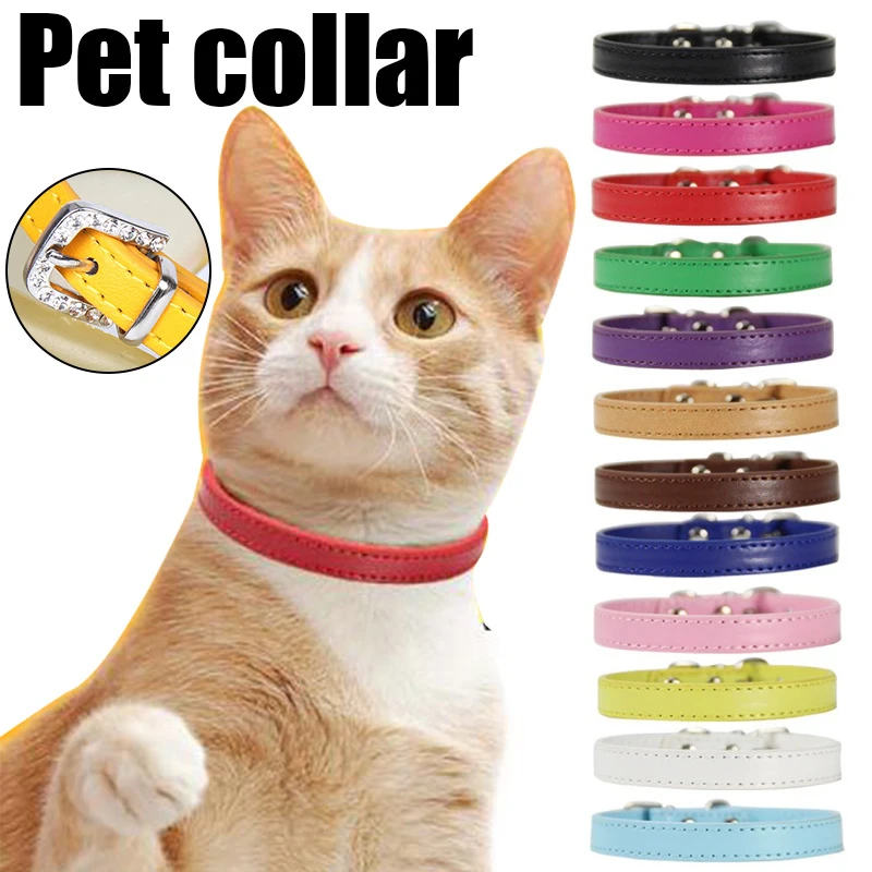 Bling Crystal Cat Collar Puppy Baby Dog Cats Collar PU Leather Strap Rhinestone Cat Collars Necklace Adjustable Neck Strap
Bling Crystal Cat Collar Puppy Baby Dog Cats Collar PU Leather Strap Rhinestone Cat Collars Necklace Adjustable Neck Strap