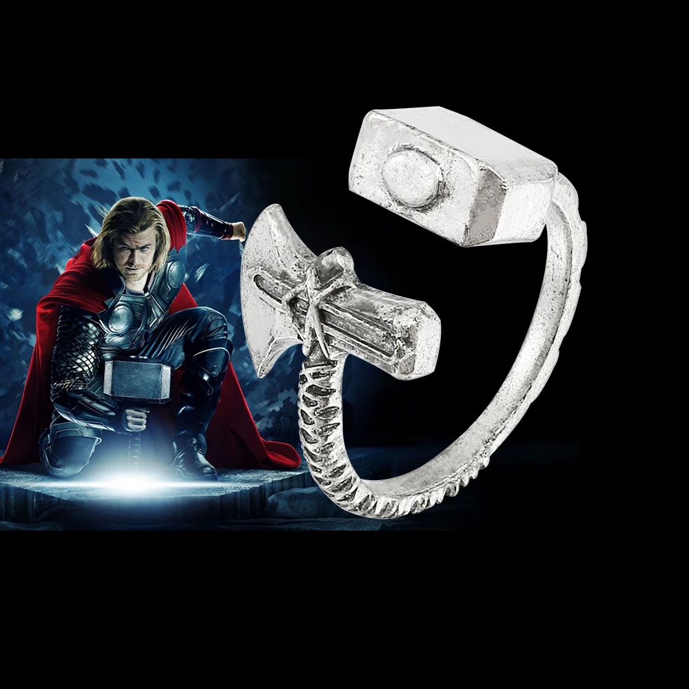 Marve Superhero Thor's Hammer Stormbreaker Ring Thor Love and Thunder Vintage Silver Color Jewelry Ring for Avengers Fan Gift
Marve Superhero Thor's Hammer Stormbreaker Ring Thor Love and Thunder Vintage Silver Color Jewelry Ring for Avengers Fan Gift