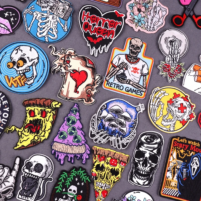 Skeleton Horror Patch On Clothes Embroidery Patches For Clothing thermoadhesive patches Skull Fusible Patches DIY Iron Stickers
Skeleton Horror Patch On Clothes Embroidery Patches For Clothing thermoadhesive patches Skull Fusible Patches DIY Iron Stickers