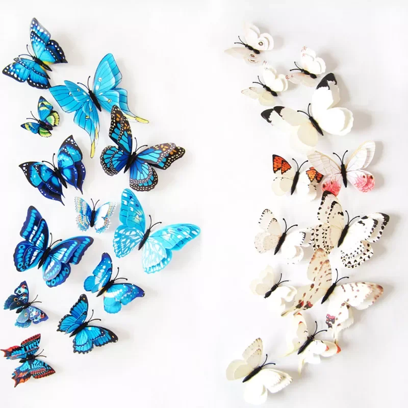 12pcs Wall Stickers Set 3D Butterfly Colorful Double Layers Wall Stickers on the Wall for Party Decoration Waterproof Material
12pcs Wall Stickers Set 3D Butterfly Colorful Double Layers Wall Stickers on the Wall for Party Decoration Waterproof Material