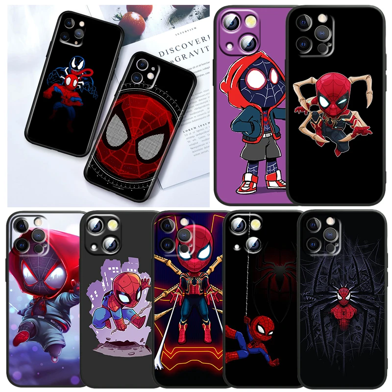 Marvel Cartoon Spiderman For Apple iPhone 13 12 Mini 11 XS Pro Max X XR 8 7 6 5 Plus SE 2020 Black Phone Case Soft Funda Capa
Marvel Cartoon Spiderman For Apple iPhone 13 12 Mini 11 XS Pro Max X XR 8 7 6 5 Plus SE 2020 Black Phone Case Soft Funda Capa