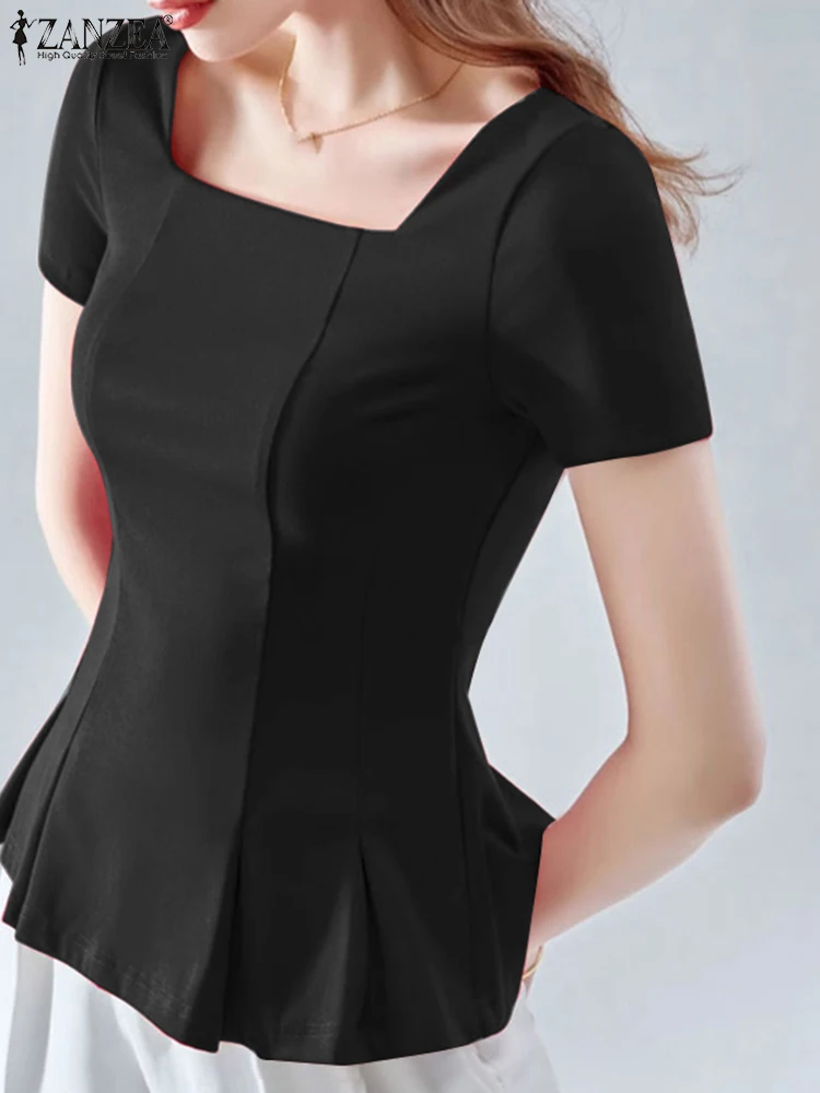 2023 Summer Square Neck Short Sleeve Blouse ZANZEA Elegant Women Office Lady Shirt Female White Blusas Casual Slim Fit Work Tops
2023 Summer Square Neck Short Sleeve Blouse ZANZEA Elegant Women Office Lady Shirt Female White Blusas Casual Slim Fit Work Tops