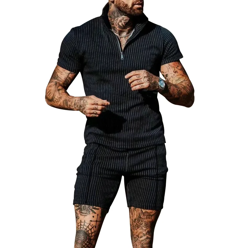 New Men's Two Piece Summer Short Sleeve Polo T-shirt Top+Pencil Shorts Set Sportswear Set T-shirt Jogging Set
New Men's Two Piece Summer Short Sleeve Polo T-shirt Top+Pencil Shorts Set Sportswear Set T-shirt Jogging Set