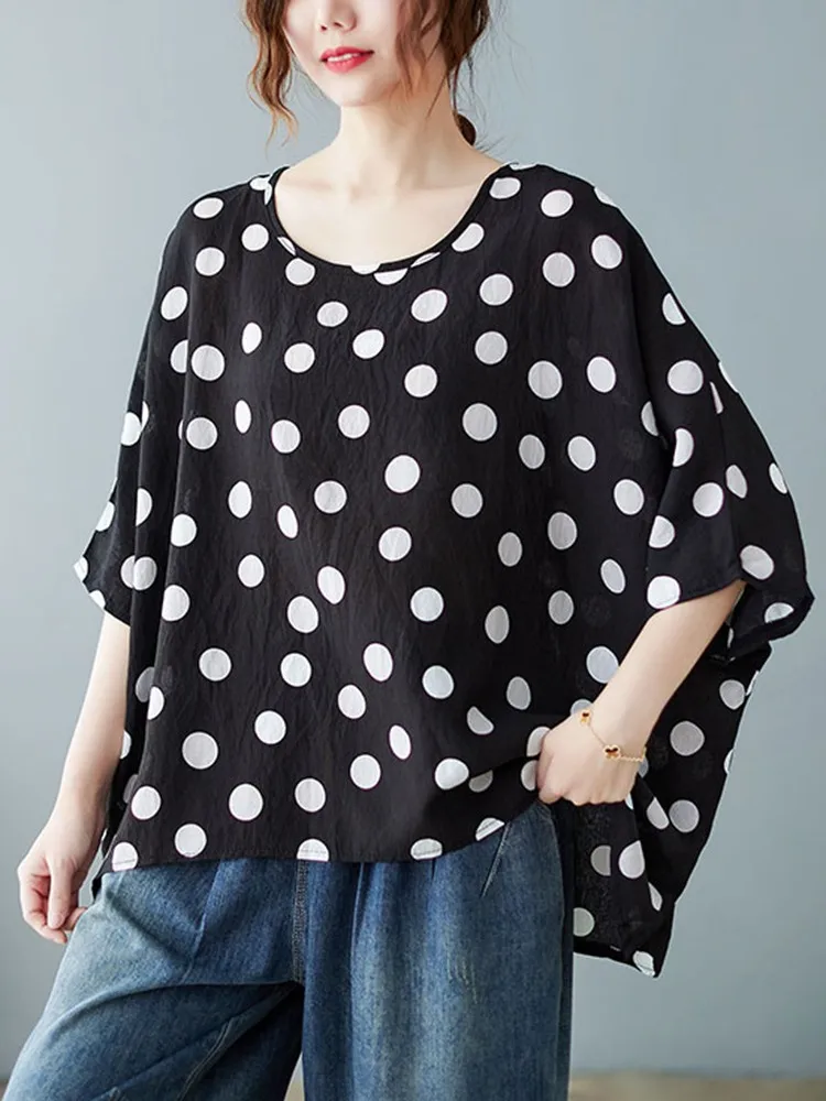 Women Summer Casual T-shirts New Arrival 2022 Simple Style Vintage Polka Dot Loose Comfortable Female Tops Tees B1745
Women Summer Casual T-shirts New Arrival 2022 Simple Style Vintage Polka Dot Loose Comfortable Female Tops Tees B1745