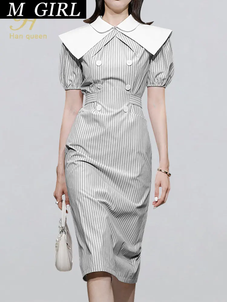 M GIRLS Queen Elegant Color Matching Stripes Pencil Dress 's Summer Sheath Bodycon Dresses Mid-Calf OL Office Party Vestidos
M GIRLS Queen Elegant Color Matching Stripes Pencil Dress 's Summer Sheath Bodycon Dresses Mid-Calf OL Office Party Vestidos