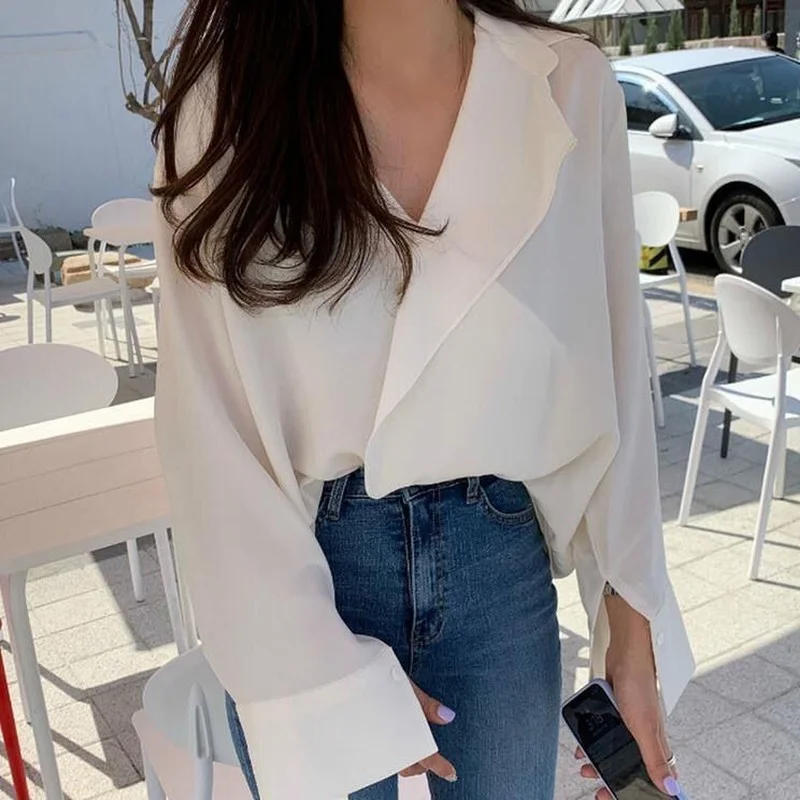 Deeptown Elegant Women White Blouses Vintage Casual Basic Cardigan Long Sleeve Shirts Korean Style Chiffon Retro Loose Female
Deeptown Elegant Women White Blouses Vintage Casual Basic Cardigan Long Sleeve Shirts Korean Style Chiffon Retro Loose Female