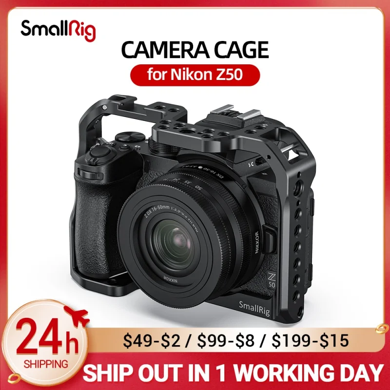 Клетка SmallRig Z50 для камеры Nikon Z50 с креплением на холодном башмаке и направляющими для микрофона монитора, возможность самостоятельной сборки... 
Клетка SmallRig Z50 для камеры Nikon Z50 с креплением на холодном башмаке и направляющими для микрофона монитора, возможность самостоятельной сборки...