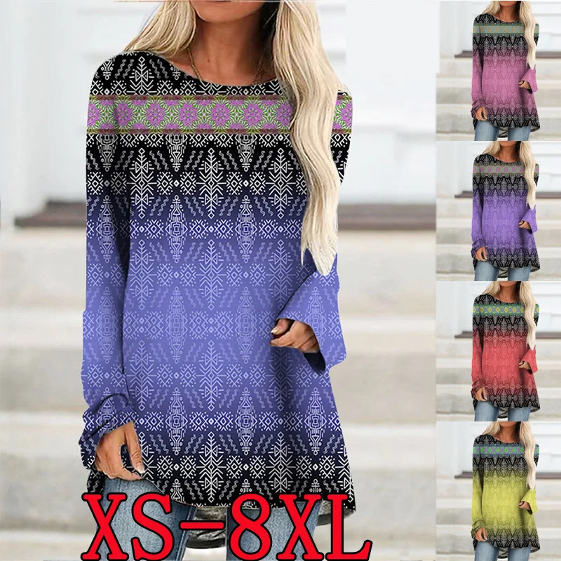 2022 Women's Autumn Winter Pullover Round Neck Long Sleeve Loose Size Tee Shirt New Printed T-shirt XS-8XL
2022 Women's Autumn Winter Pullover Round Neck Long Sleeve Loose Size Tee Shirt New Printed T-shirt XS-8XL