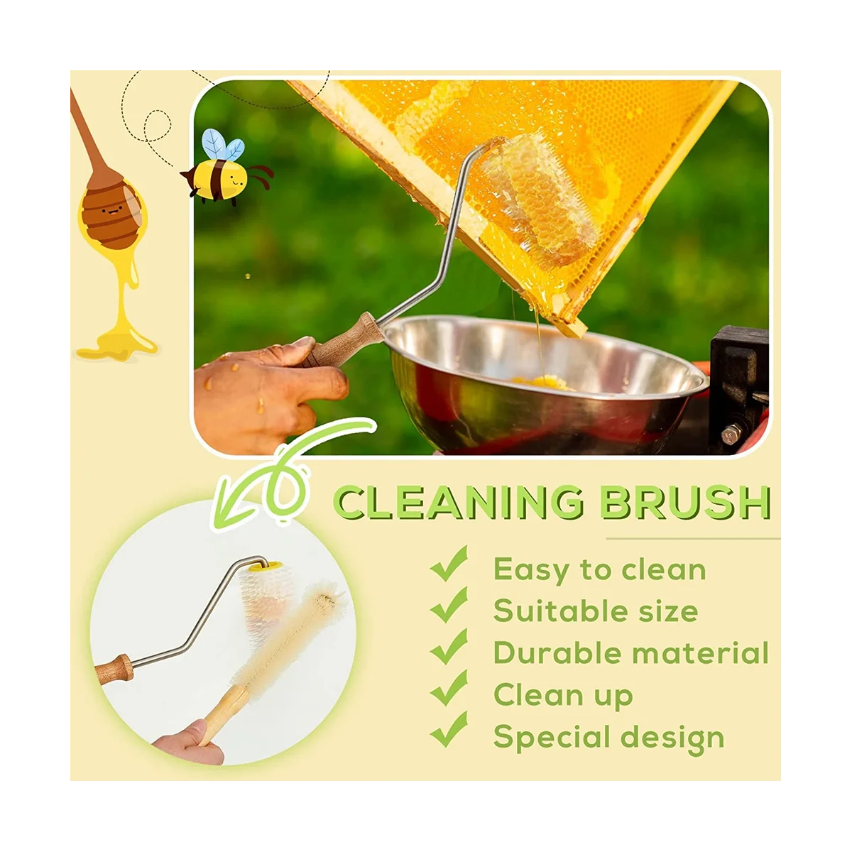 3 Pcs Honey Extractor Uncapping Needle Roller Beekeeping with Cleaning Bee Brush for Honey Extracting Beekeeping Tool
3 Pcs Honey Extractor Uncapping Needle Roller Beekeeping with Cleaning Bee Brush for Honey Extracting Beekeeping Tool