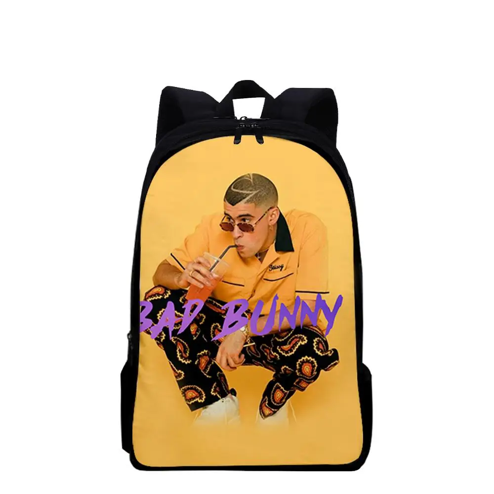 

Fashion Trendy bad bunny Notebook Backpacks pupil School Bags 3D Print Oxford Waterproof Boys/Girls Laptop Backpacks