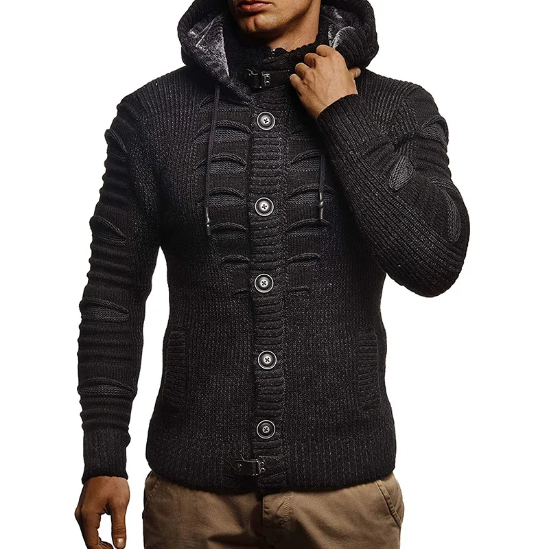 Mens Knitted Hooded Cardigans Winter Fashion Sweater Vintage Cardigan Men Casual Single Breasted Solid Color Oversized Sweater
Mens Knitted Hooded Cardigans Winter Fashion Sweater Vintage Cardigan Men Casual Single Breasted Solid Color Oversized Sweater