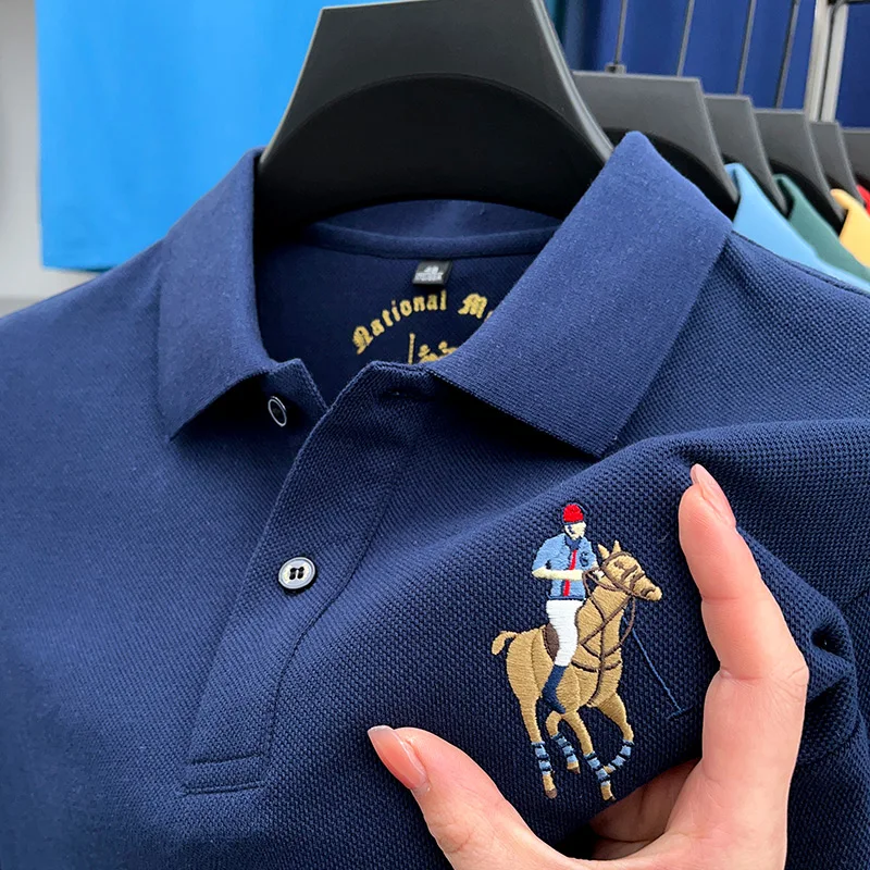 High end brand embroidery short sleeve POLO shirt men's 100% cotton casual lapel T-shirt 2023 summer fashion business Paul shirt 
High end brand embroidery short sleeve POLO shirt men's 100% cotton casual lapel T-shirt 2023 summer fashion business Paul shirt