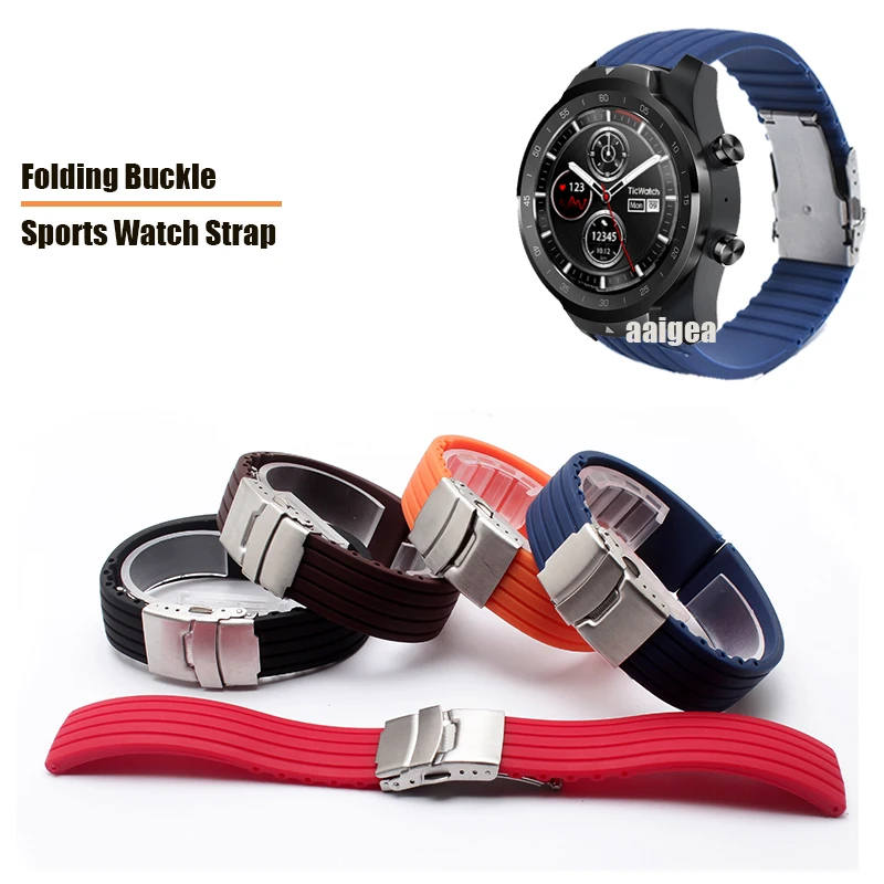 For Ticwatch Pro 3 E2 S2 GTX Folding Buckle Sport Silicone Band Strap for Ticwatch 2/Ticwatch E
For Ticwatch Pro 3 E2 S2 GTX Folding Buckle Sport Silicone Band Strap for Ticwatch 2/Ticwatch E