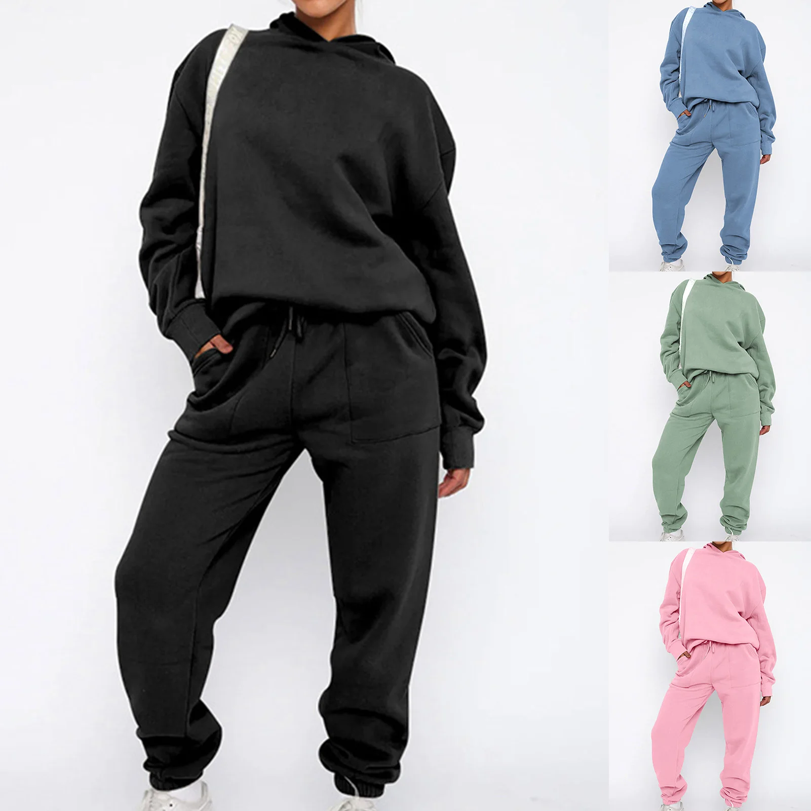 Autumn Winter Woman Hoodies Suit Long Sleeve Comfy Sweatshirt Elastic Waist Sportspant Solid Color Simple Casual Sportswear
Autumn Winter Woman Hoodies Suit Long Sleeve Comfy Sweatshirt Elastic Waist Sportspant Solid Color Simple Casual Sportswear