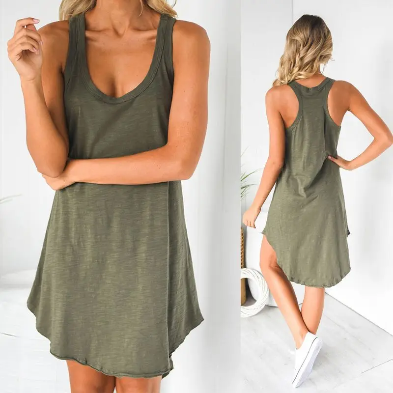 2023 Fashion Ladies Sleeveless Loose Casual Solid Dress Summer Women Swing Mini Sundress Shirtdress Femme Clothing
2023 Fashion Ladies Sleeveless Loose Casual Solid Dress Summer Women Swing Mini Sundress Shirtdress Femme Clothing