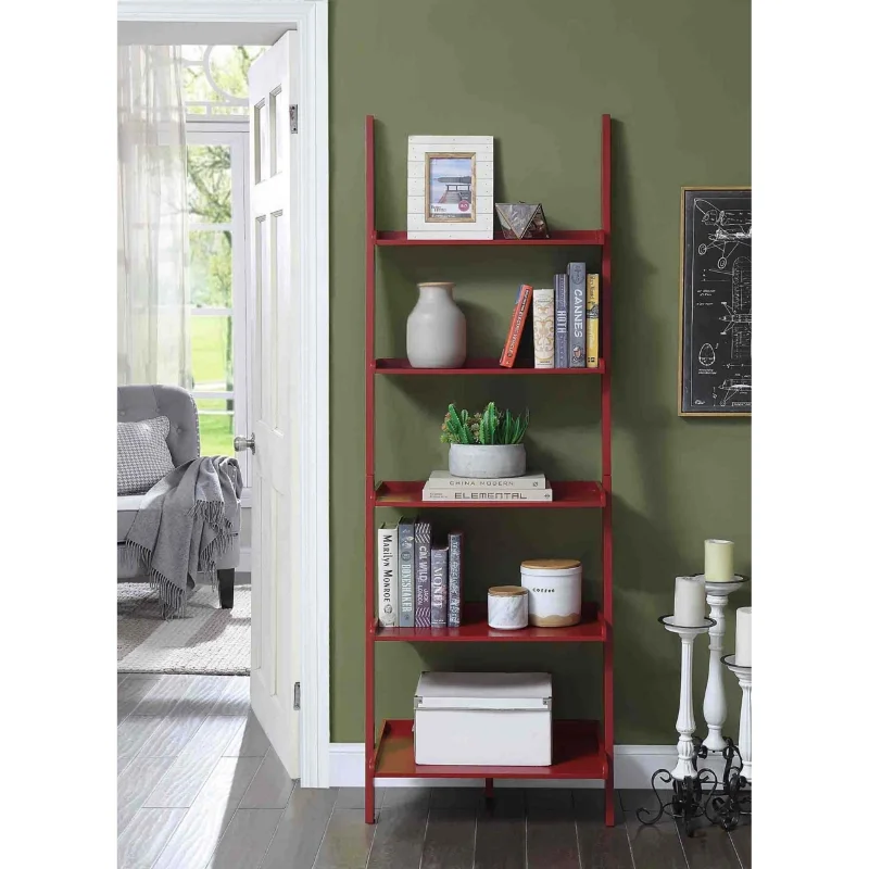 

Convenience Concepts American Heritage Bookshelf Ladder, Black book shelf furniture