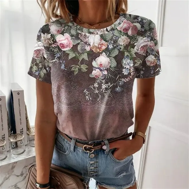 New Outdoor Clothing Summer 3D Flower Fashion Women's T-shirt Printing Casual Top T-shirt Women's T-shirt Y2k
New Outdoor Clothing Summer 3D Flower Fashion Women's T-shirt Printing Casual Top T-shirt Women's T-shirt Y2k