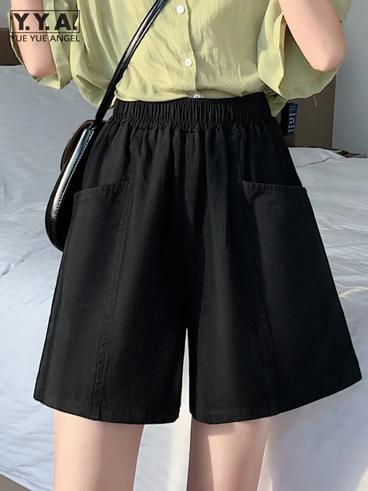 Summer High Waist Loose A-Line Wide Leg Shorts Women High Street Elastic Waist Casual Shorts Female Solid Color Cotton Shorts
Summer High Waist Loose A-Line Wide Leg Shorts Women High Street Elastic Waist Casual Shorts Female Solid Color Cotton Shorts