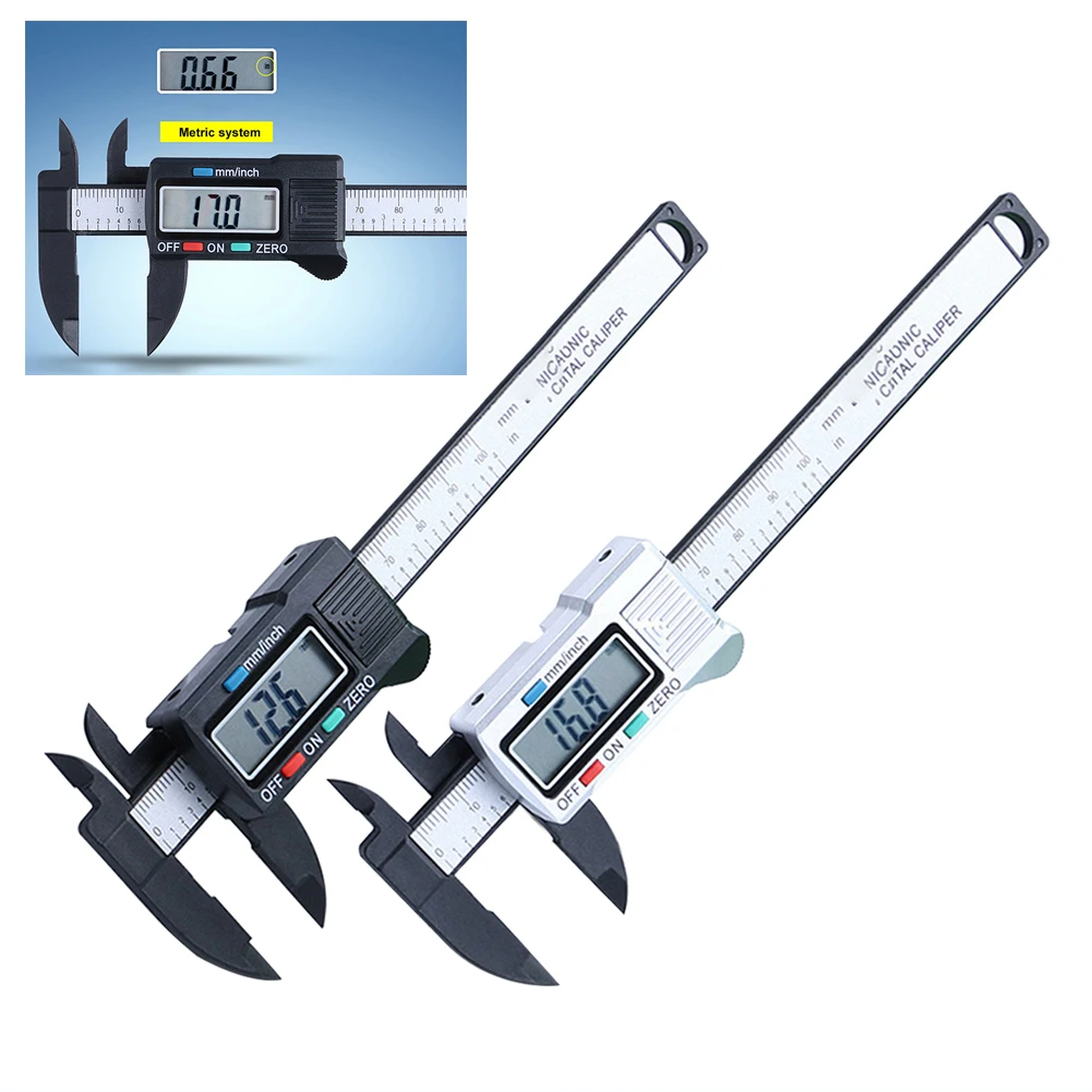 150mm 6inch LCD Digital Ruler Electronic Carbon Fiber Vernier Calipers Gauge Micrometer Measuring Tool Instrument dropshipping
150mm 6inch LCD Digital Ruler Electronic Carbon Fiber Vernier Calipers Gauge Micrometer Measuring Tool Instrument dropshipping