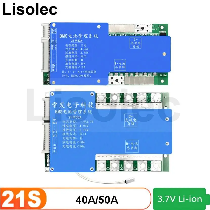 21S BMS 40A 50A Balance Circuit Board Charge Board Equalizer 77.7V Li-ion Lithium Battery Pack Charge Discharge Protection Board
21S BMS 40A 50A Balance Circuit Board Charge Board Equalizer 77.7V Li-ion Lithium Battery Pack Charge Discharge Protection Board