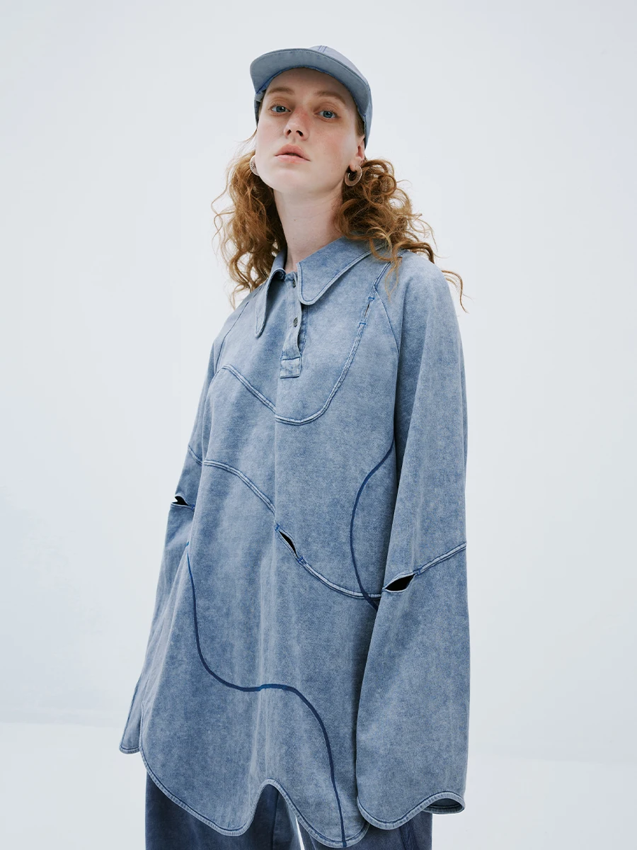 IRINACH966 SS23 Collection Original Design Asymmetrical Long Sleeve Polo Shirt Women
IRINACH966 SS23 Collection Original Design Asymmetrical Long Sleeve Polo Shirt Women