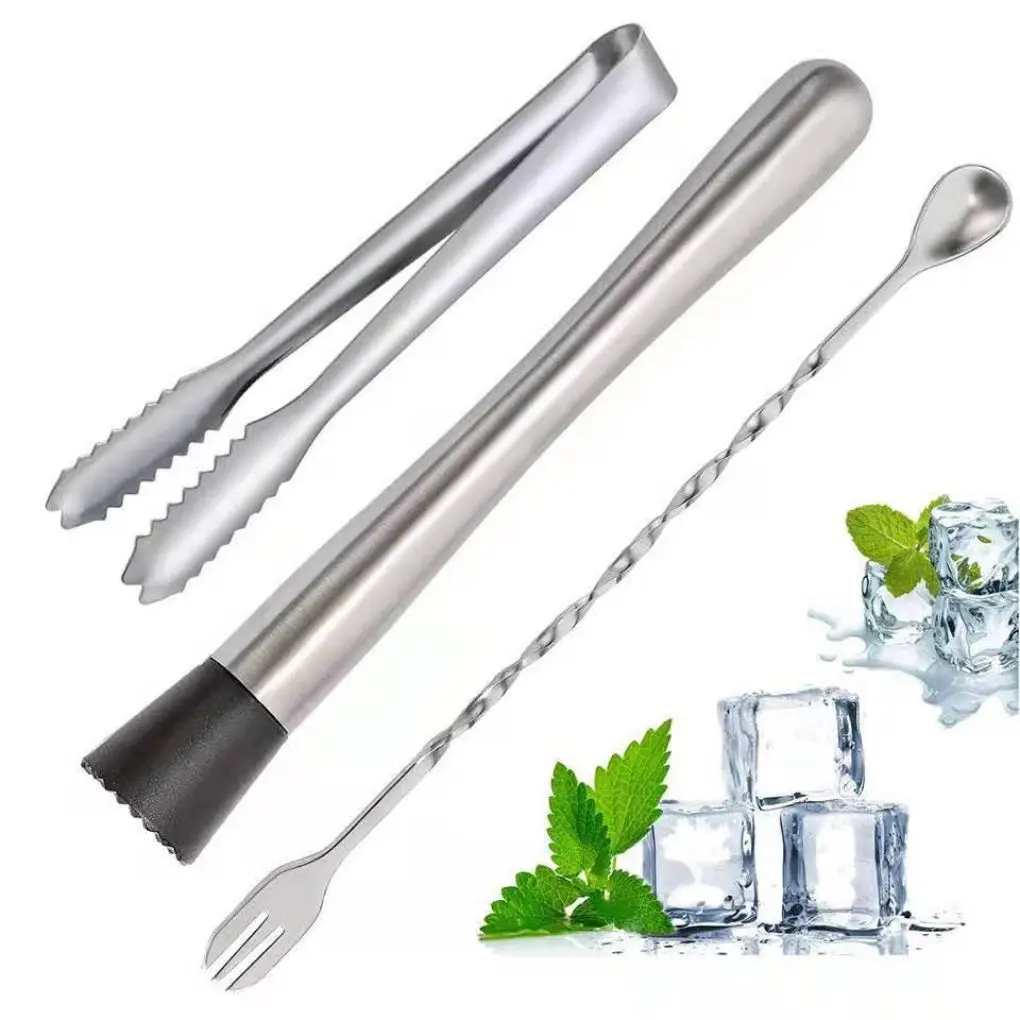 3 Pcs/Set Bartending Stirring Tool Set Wine Muddler Stainless Steel Mixing Spoon Stirring Bar Drink Clip Bartender Tool
3 Pcs/Set Bartending Stirring Tool Set Wine Muddler Stainless Steel Mixing Spoon Stirring Bar Drink Clip Bartender Tool