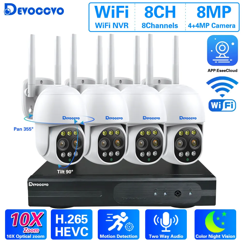 8CH 8MP WiFi PTZ Camera System H.265 Smart AI Security Set Two-way Audio Humanoid Auto Tracking Color Night Vision 4MP Dual Lens
8CH 8MP WiFi PTZ Camera System H.265 Smart AI Security Set Two-way Audio Humanoid Auto Tracking Color Night Vision 4MP Dual Lens