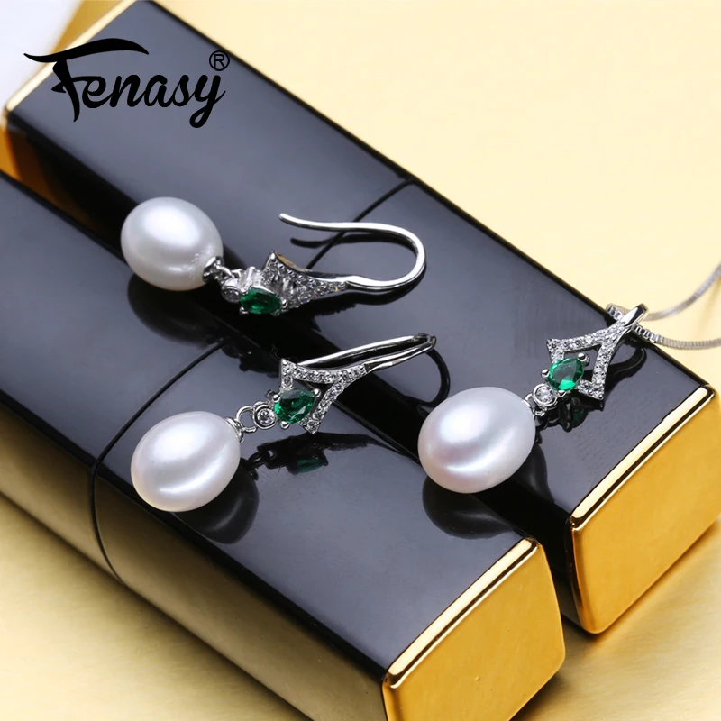 FENASY Pearl Jewelry Sets Pearl Pendant Necklace Drop Earrings For Women Engagement Emerald Earrings set
FENASY Pearl Jewelry Sets Pearl Pendant Necklace Drop Earrings For Women Engagement Emerald Earrings set