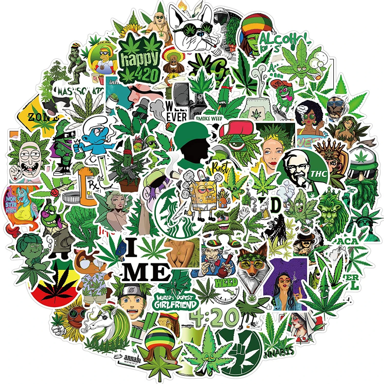 100 PCS Vinyl Waterproof Weed Stickers for Adults - Cool Funny DIY Marijuana Stickers Decals Decoration for Laptop Water Bottles
100 PCS Vinyl Waterproof Weed Stickers for Adults - Cool Funny DIY Marijuana Stickers Decals Decoration for Laptop Water Bottles