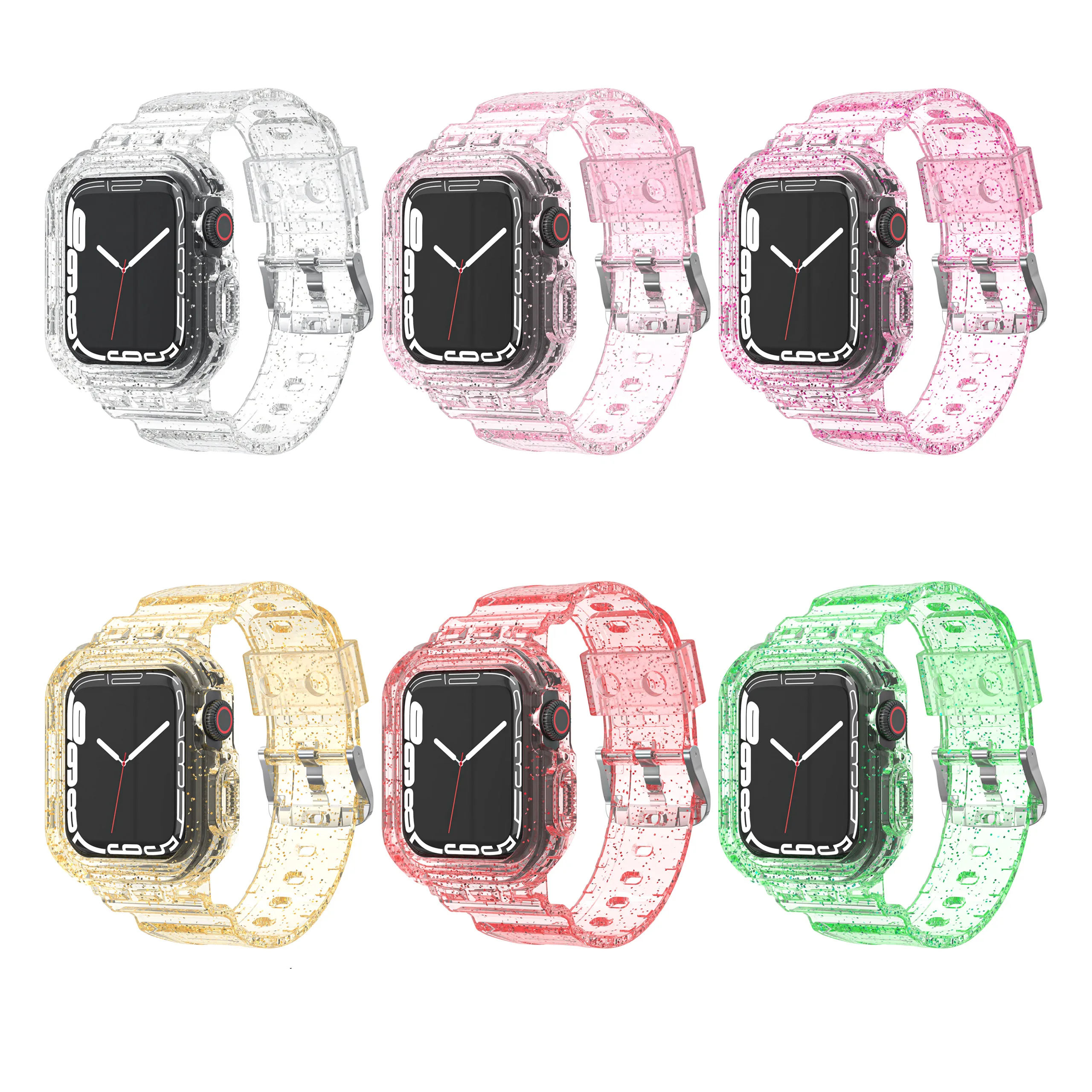 Shimmering Powder Case+band for Apple Watch 7 41mm 45mm Silicone Transparent Strap for iwatch 6 5 4 3 2 Se 40 44mm 38 42mm Band
Shimmering Powder Case+band for Apple Watch 7 41mm 45mm Silicone Transparent Strap for iwatch 6 5 4 3 2 Se 40 44mm 38 42mm Band