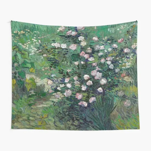 

1889 Vincent Van Gogh Roses 33X41 3 Tapestry Blanket Living Bedroom Travel Bedspread Colored Beautiful Towel Decoration Hanging