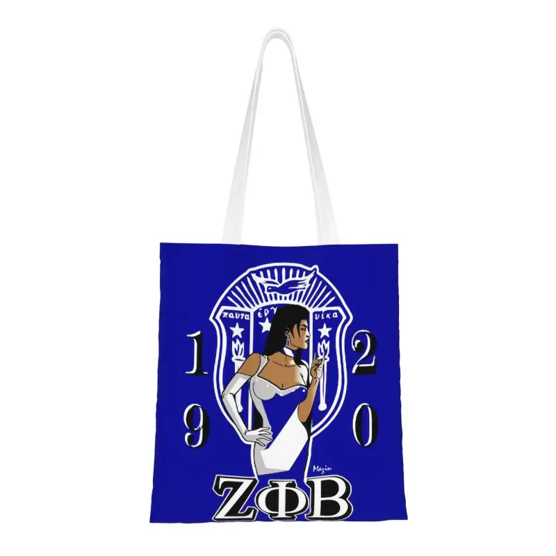 Funny Zeta Phi Beta Shopping Tote Bags Reusable Canvas Grocery Shopper Shoulder Bag
Funny Zeta Phi Beta Shopping Tote Bags Reusable Canvas Grocery Shopper Shoulder Bag