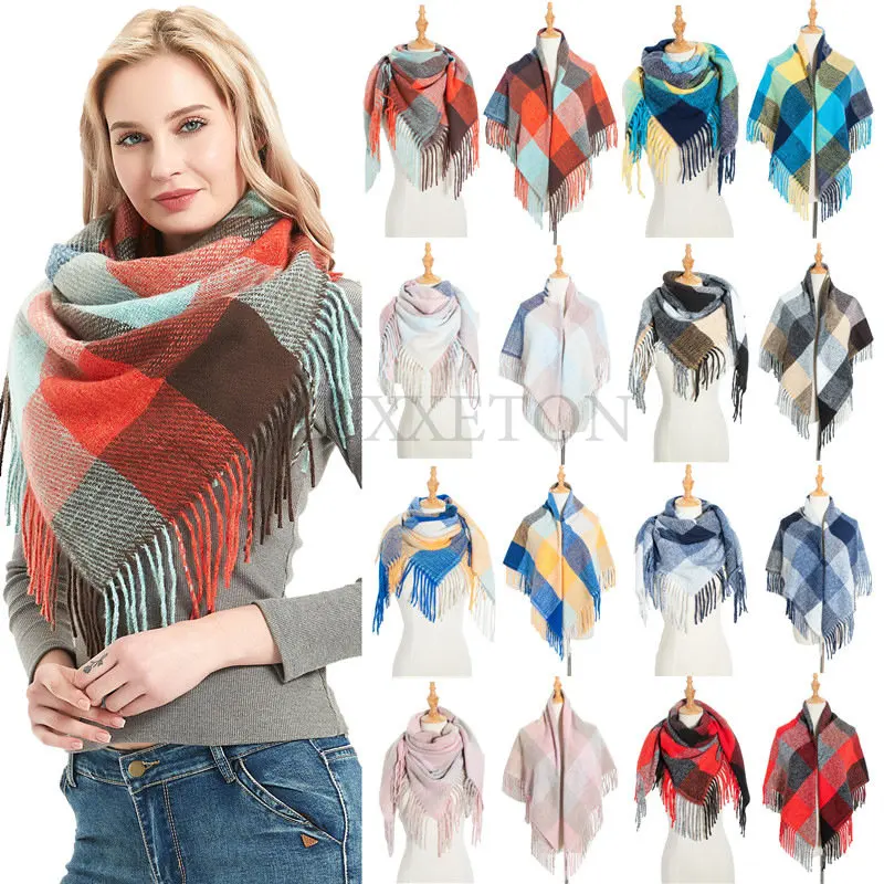 Women Knit Winter Scarf Cashmere Pashmina Female Plaid Warm Tassels Scarves Blanket Shawls Bandana Wraps Bufanda
Women Knit Winter Scarf Cashmere Pashmina Female Plaid Warm Tassels Scarves Blanket Shawls Bandana Wraps Bufanda