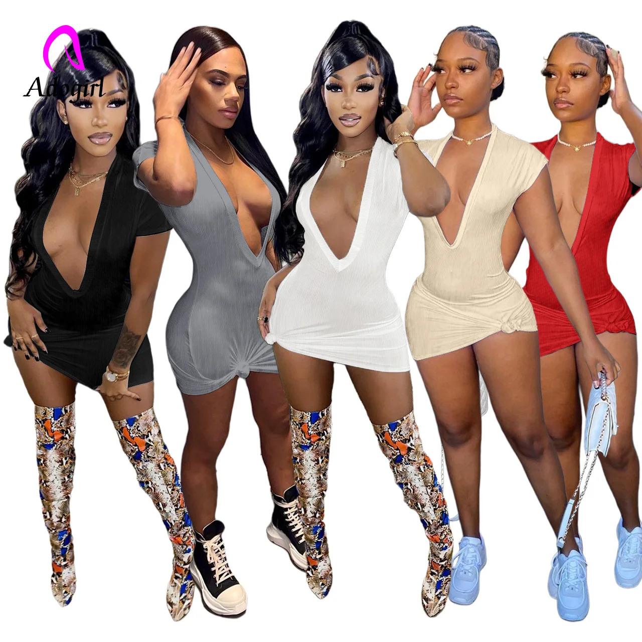 Fitness Ribbed Women Mini Dress Short Sleeve Deep V Neck Bodycon Dresses 2022 Summer Sexy Night Club Party Festival Vestidos
Fitness Ribbed Women Mini Dress Short Sleeve Deep V Neck Bodycon Dresses 2022 Summer Sexy Night Club Party Festival Vestidos