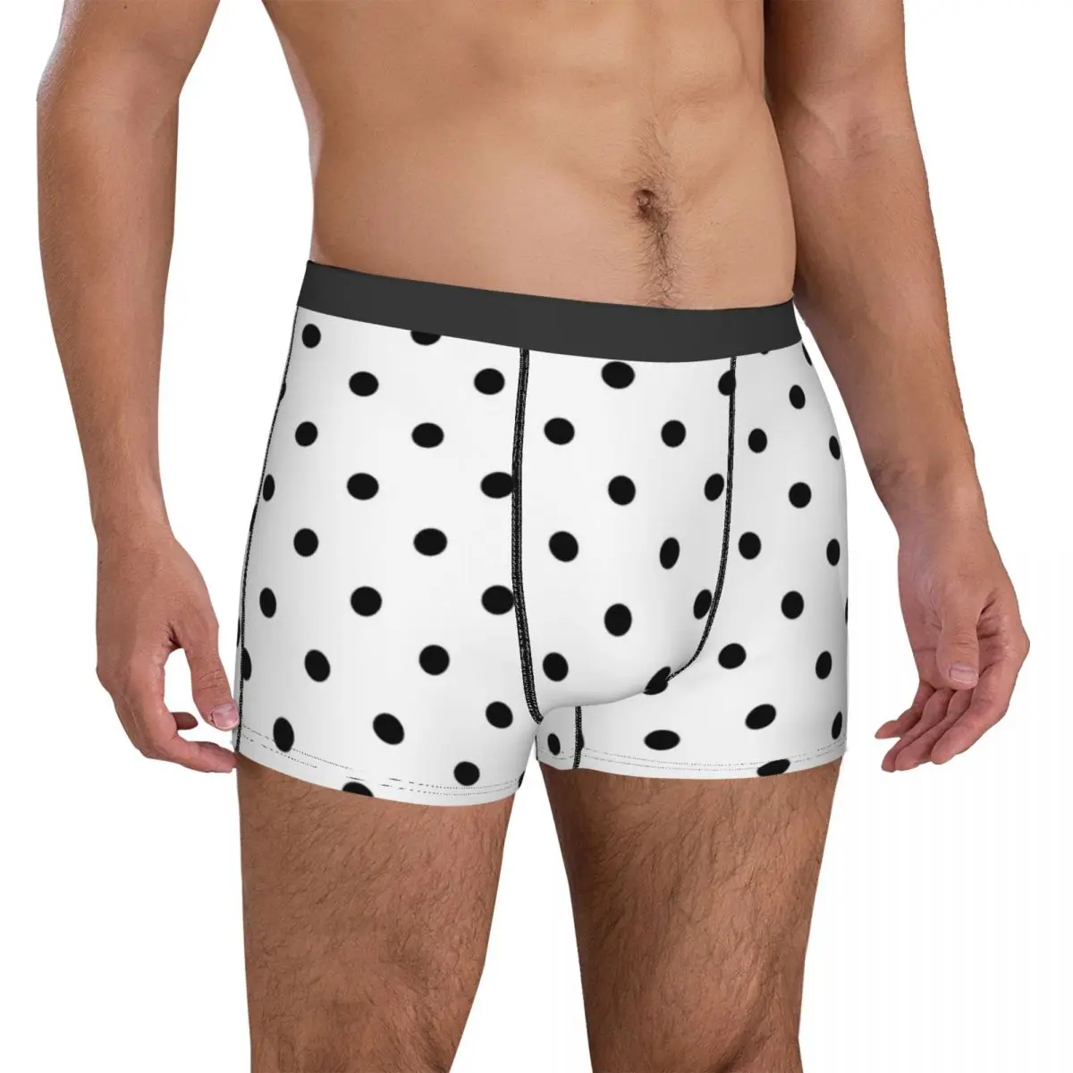 

Classic Polka Dot Underwear White Black Polkadots Retro Pattern Cute Panties Sublimation Shorts Briefs 3D Pouch Boxer Shorts