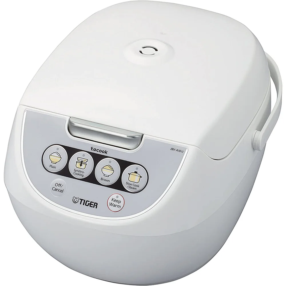 

TIGER JBV-A10U 5.5-Cup (Uncooked) Micom Rice Cooker Electric with Food Steamer Basket, White