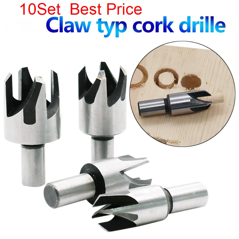 10Sets/lot Carbon Steel Cork Cutter Cork Drill Woodworking Bit Claw Tenon Bit 4PCS 
10Sets/lot Carbon Steel Cork Cutter Cork Drill Woodworking Bit Claw Tenon Bit 4PCS