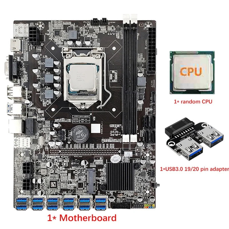 Материнская плата для майнинга B75 12 USB3.0 + случайный ЦП + USB3.0 19/20 Pin адаптер 12 Слот GPU LGA1155 DDR3 слот SATA3.0 для BTC/ETH
Материнская плата для майнинга B75 12 USB3.0 + случайный ЦП + USB3.0 19/20 Pin адаптер 12 Слот GPU LGA1155 DDR3 слот SATA3.0 для BTC/ETH