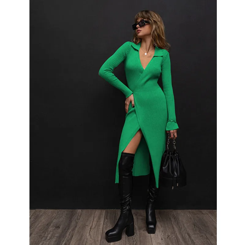 Women Knitted Long Dress Autumn Winter 2023 Elegant Pleated A-line Midi Dresses Female V-neck Casual Ladies Ribbed Maxi Robe
Women Knitted Long Dress Autumn Winter 2023 Elegant Pleated A-line Midi Dresses Female V-neck Casual Ladies Ribbed Maxi Robe