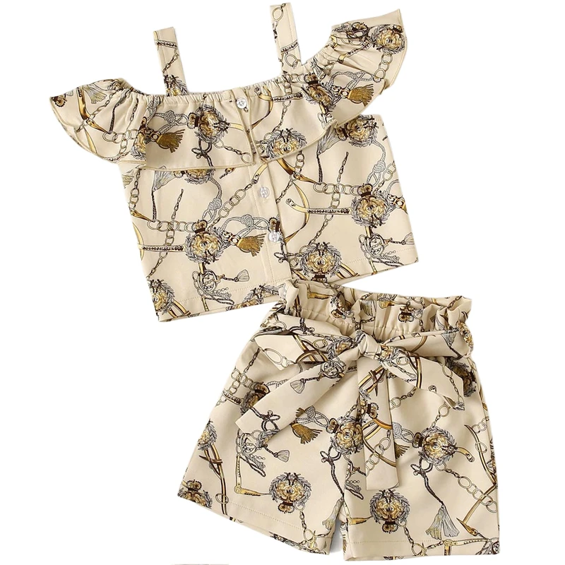 Summer Toddler Baby Girl Floral Ruffle Strap Sleeveless Crop Tops +Bowknot Bandage Shorts 2pcs Outfits Set Clothes For 2-7Years
Summer Toddler Baby Girl Floral Ruffle Strap Sleeveless Crop Tops +Bowknot Bandage Shorts 2pcs Outfits Set Clothes For 2-7Years