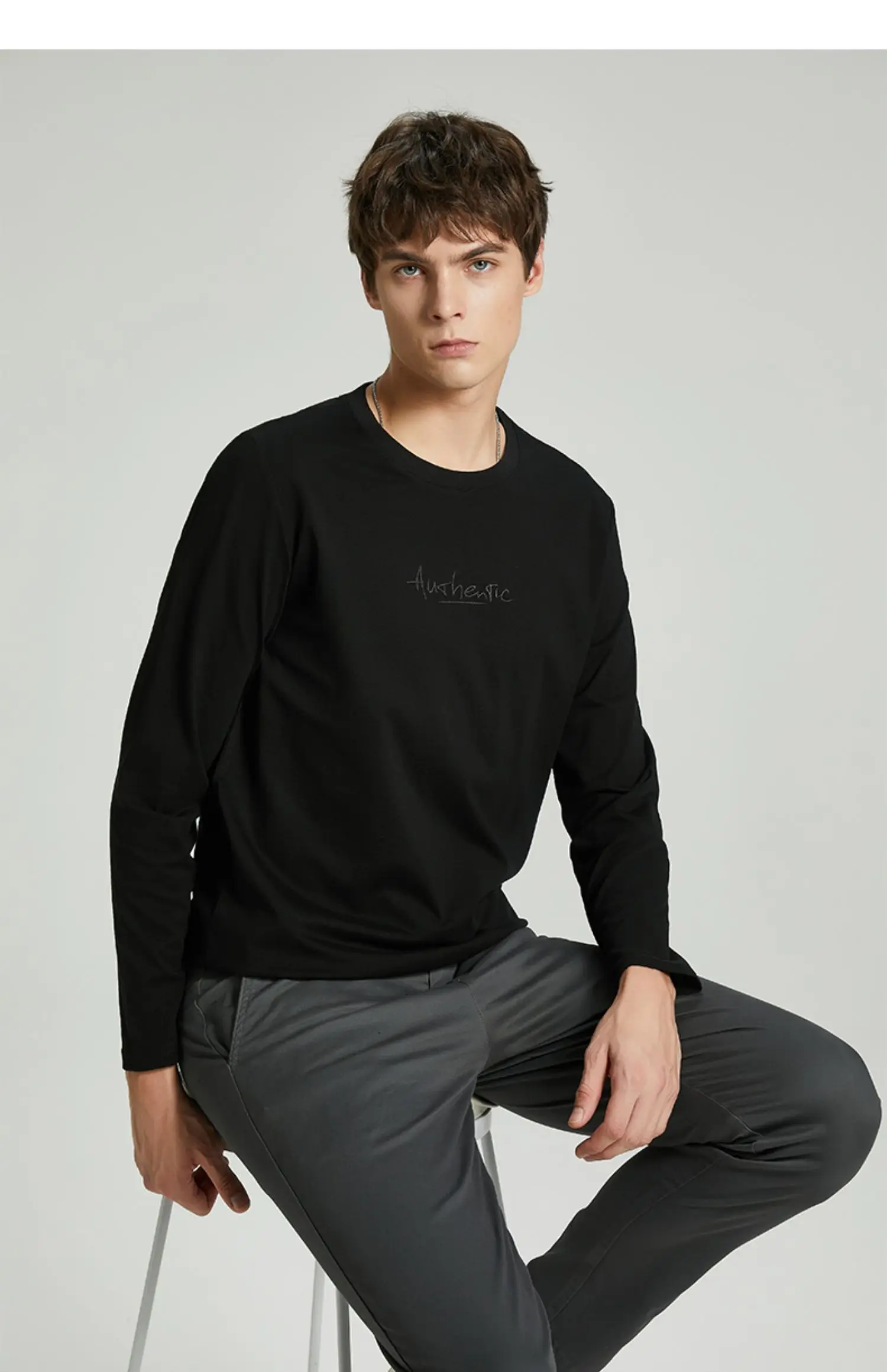 Y1802 Autumn New Cotton Cotton Alphabet Round Collar Europe and the United States Simple Long -sleeved T-shirt
Y1802 Autumn New Cotton Cotton Alphabet Round Collar Europe and the United States Simple Long -sleeved T-shirt