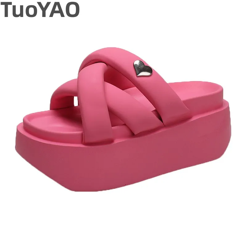 8cm Heels Chunky Platform Slippers For Women Open Toe Leather Wedges Sandals Woman Summer Thick Bottom Female Beach Flip Flops
8cm Heels Chunky Platform Slippers For Women Open Toe Leather Wedges Sandals Woman Summer Thick Bottom Female Beach Flip Flops