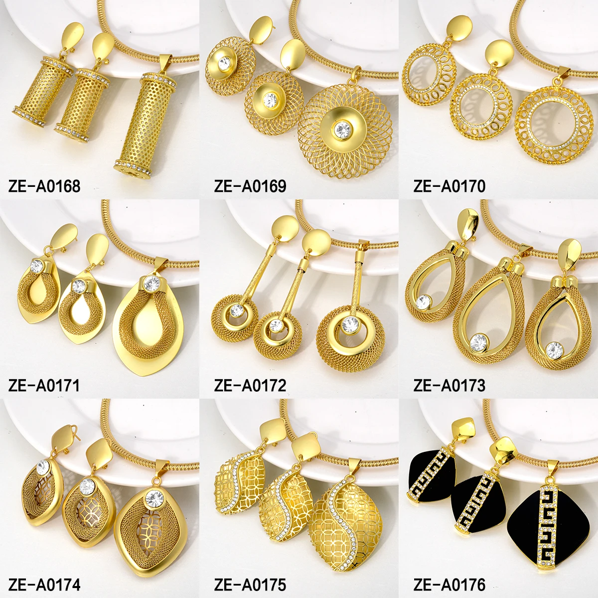Sunny Jewelry Sets Bohemia Zircon Tube Earrings Pendant Necklace 18K Gold Planted For Women Bridal Wedding Party Anniversary
Sunny Jewelry Sets Bohemia Zircon Tube Earrings Pendant Necklace 18K Gold Planted For Women Bridal Wedding Party Anniversary