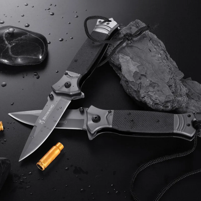Outdoor Tactics Browning Folding Knife 7CR17MOV Blade Self-defense Camping Hunting Survival Pocket Saber EDC Tool
Outdoor Tactics Browning Folding Knife 7CR17MOV Blade Self-defense Camping Hunting Survival Pocket Saber EDC Tool