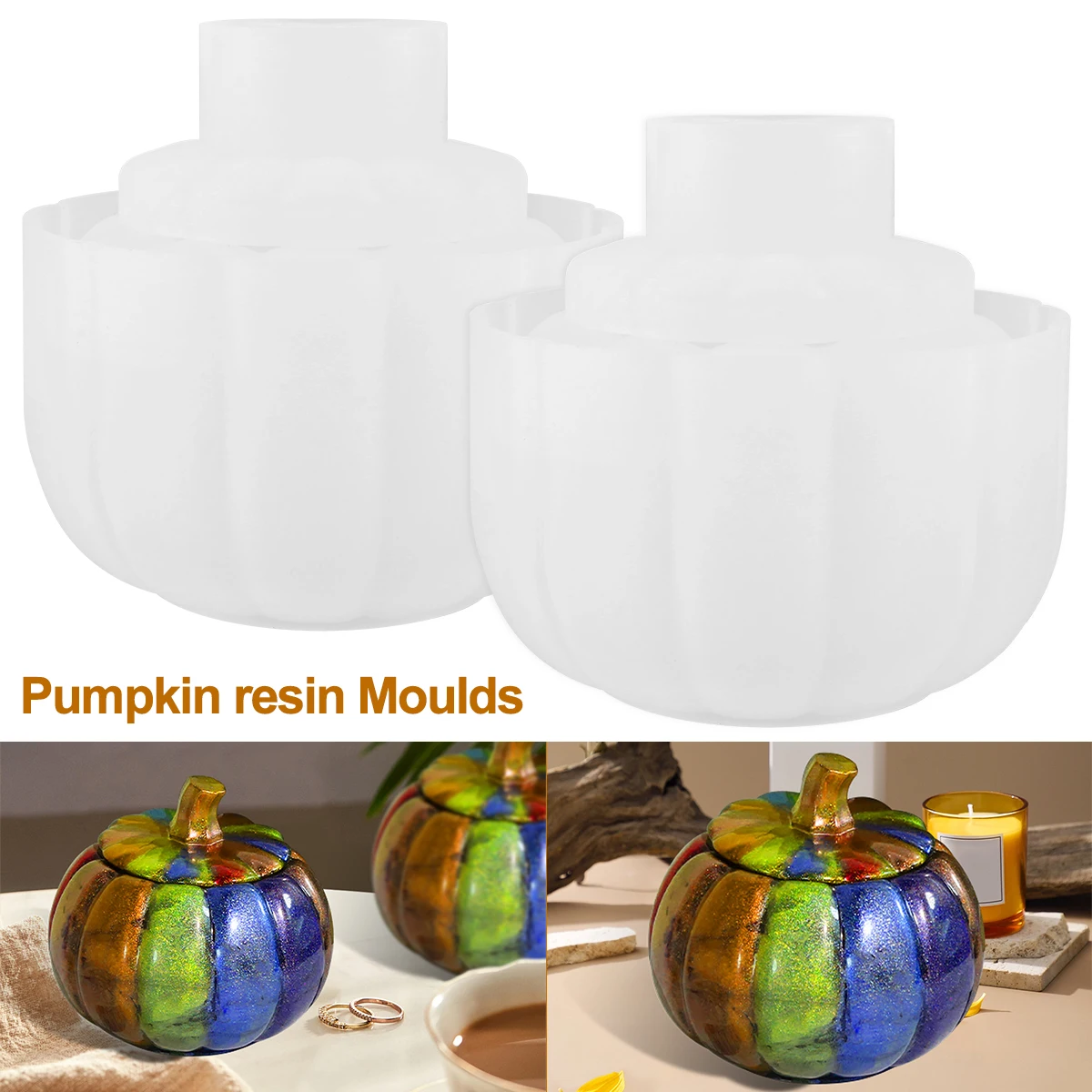 2Pcs Pumpkin Resin Mold Silicone Pumpkin Casting Mold Reusable DIY Epoxy Resin Mold Creative Casting Craft Mold Decorative
2Pcs Pumpkin Resin Mold Silicone Pumpkin Casting Mold Reusable DIY Epoxy Resin Mold Creative Casting Craft Mold Decorative
