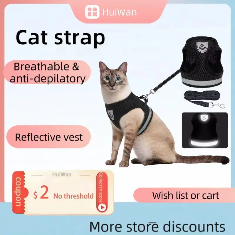 Breathable Cat Harness And Leash Escape Proof Pet Clothes Kitten Puppy Dogs Vest Adjustable Easy Control Reflective Cat Harness
Breathable Cat Harness And Leash Escape Proof Pet Clothes Kitten Puppy Dogs Vest Adjustable Easy Control Reflective Cat Harness